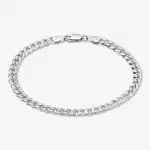 Flat Cuban Link Diamond Cut Bracelet 5mm