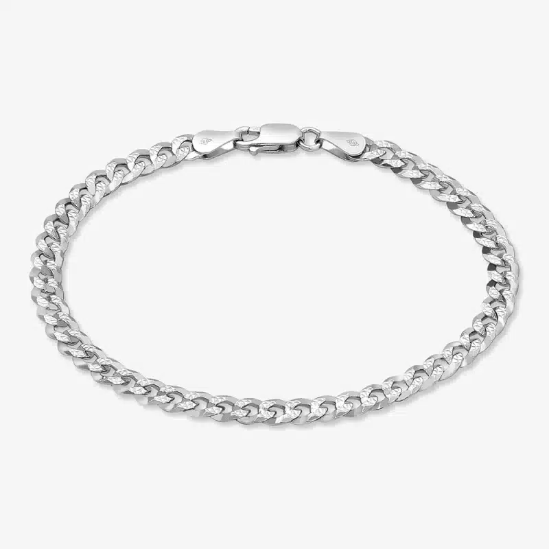 Flat Cuban Link Diamond Cut Bracelet 5mm