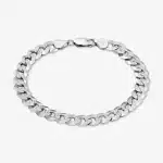 Flat Cuban Link Diamond Cut Bracelet 7mm