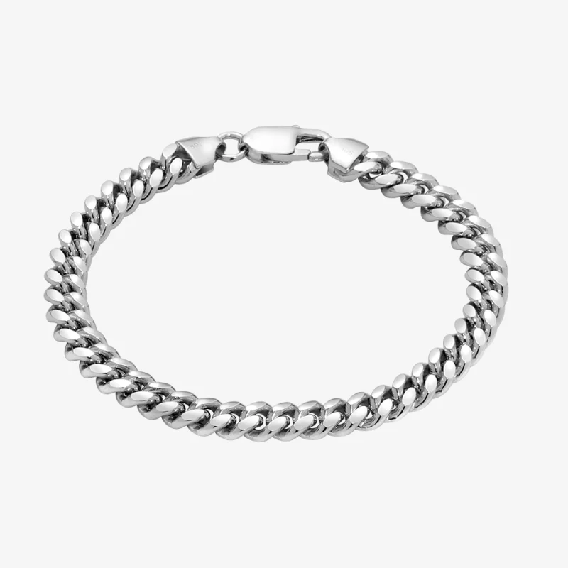 Miami Cuban Link Bracelet with Lobster Clasp 7mm