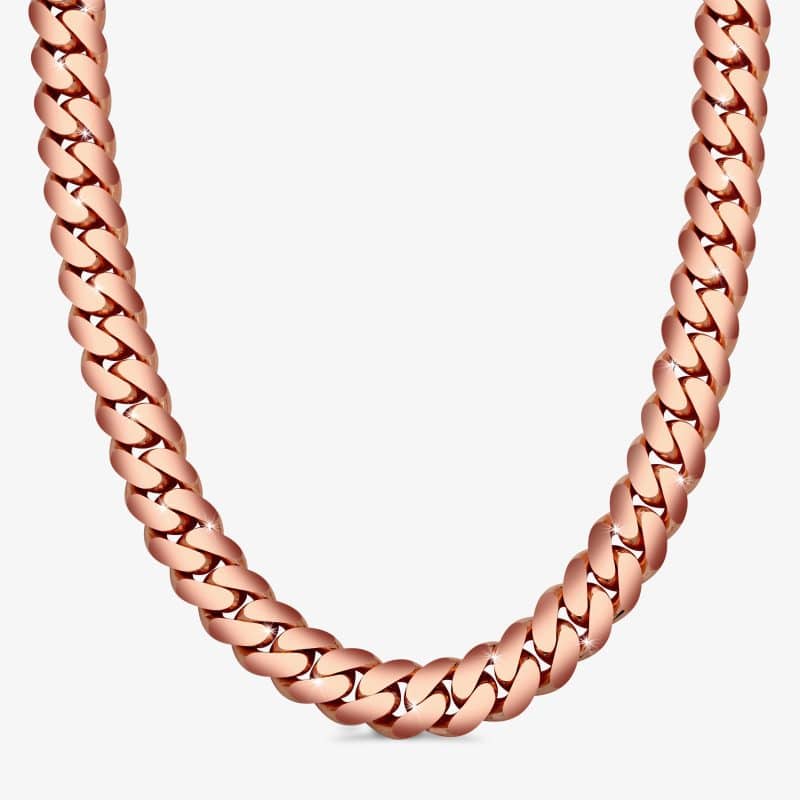 Premium Handmade In Miami Cuban Link Chain With Heavy 18KT Rose Gold Finish 20mm