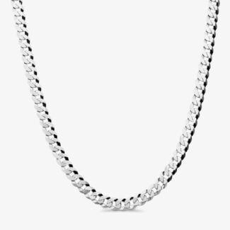 10mm Flat Cuban Link Chain Rhodium - b
