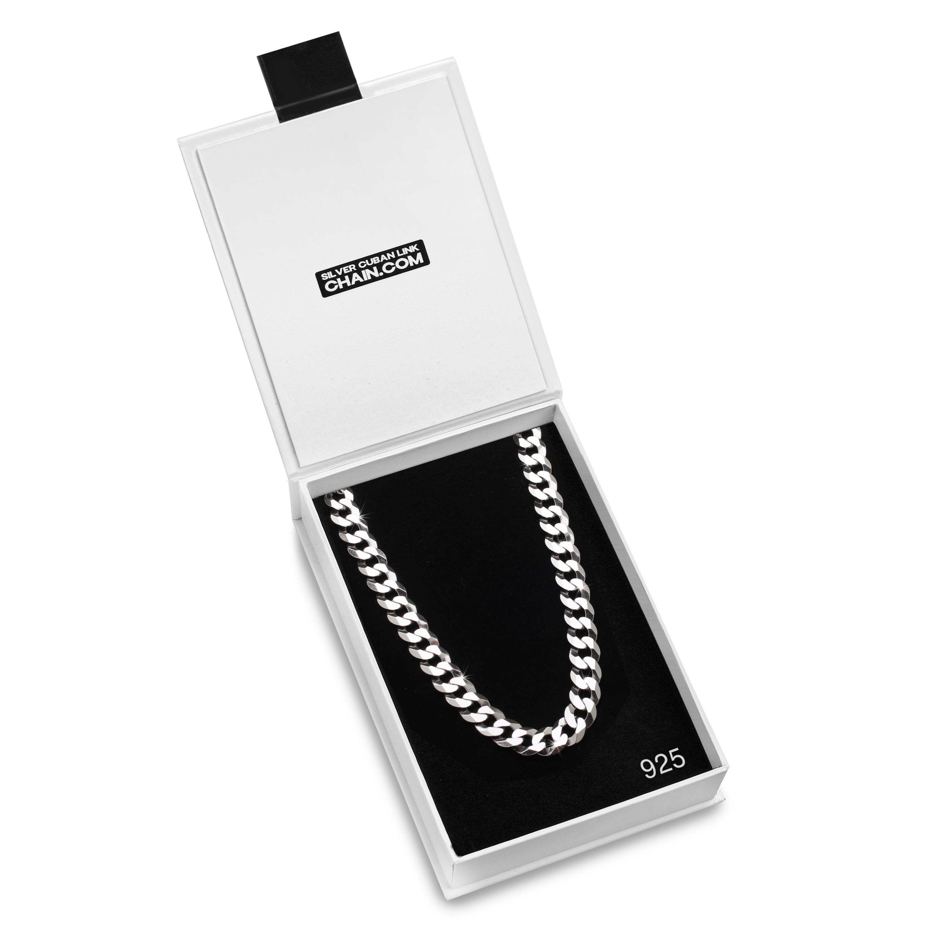 10mm-Flat-Cuban-Link-Chain-Rhodium-c 10mm Flat Cuban Link Chain Rhodium c