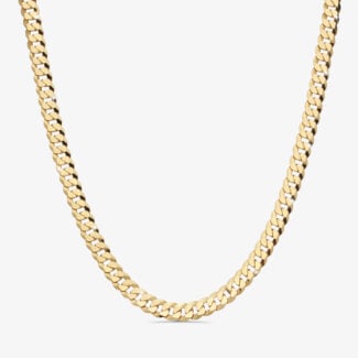 10mm Flat Miami Cuban Link Chain Yellow Gold - a