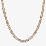 10mm Iced-Out Cuban Link Chain Yellow Gold - a