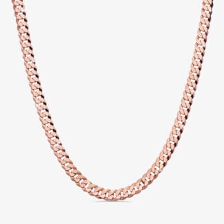 10mm Italian Sterling Silver Flat Miami Cuban Chain 18kt rose gold - a
