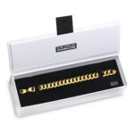 12.5mm Flat Cuban Link Bracelet Yellow Gold f