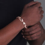 12mm Flat Cuban Link Bracelet Rose Gold c