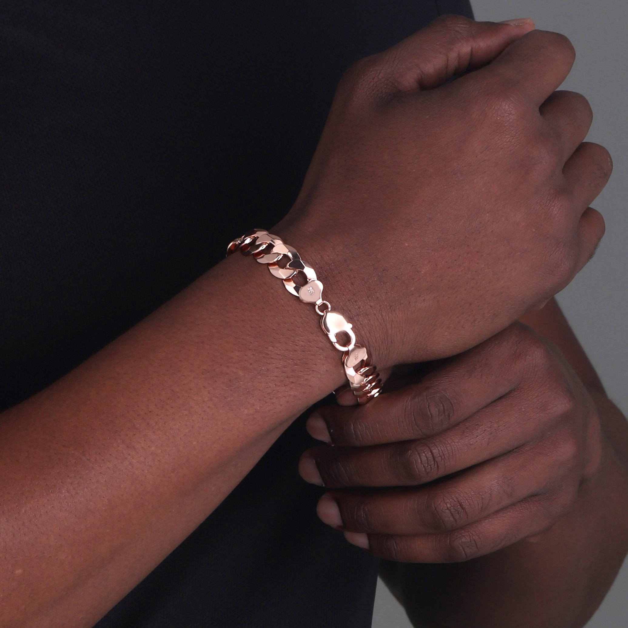 12mm-Flat-Cuban-Link-Bracelet-Rose-Gold-c 12mm Flat Cuban Link Bracelet Rose Gold c