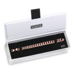 12mm Flat Cuban Link Bracelet Rose Gold e