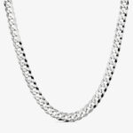 12mm Flat Cuban Link Chain Rhodium - a