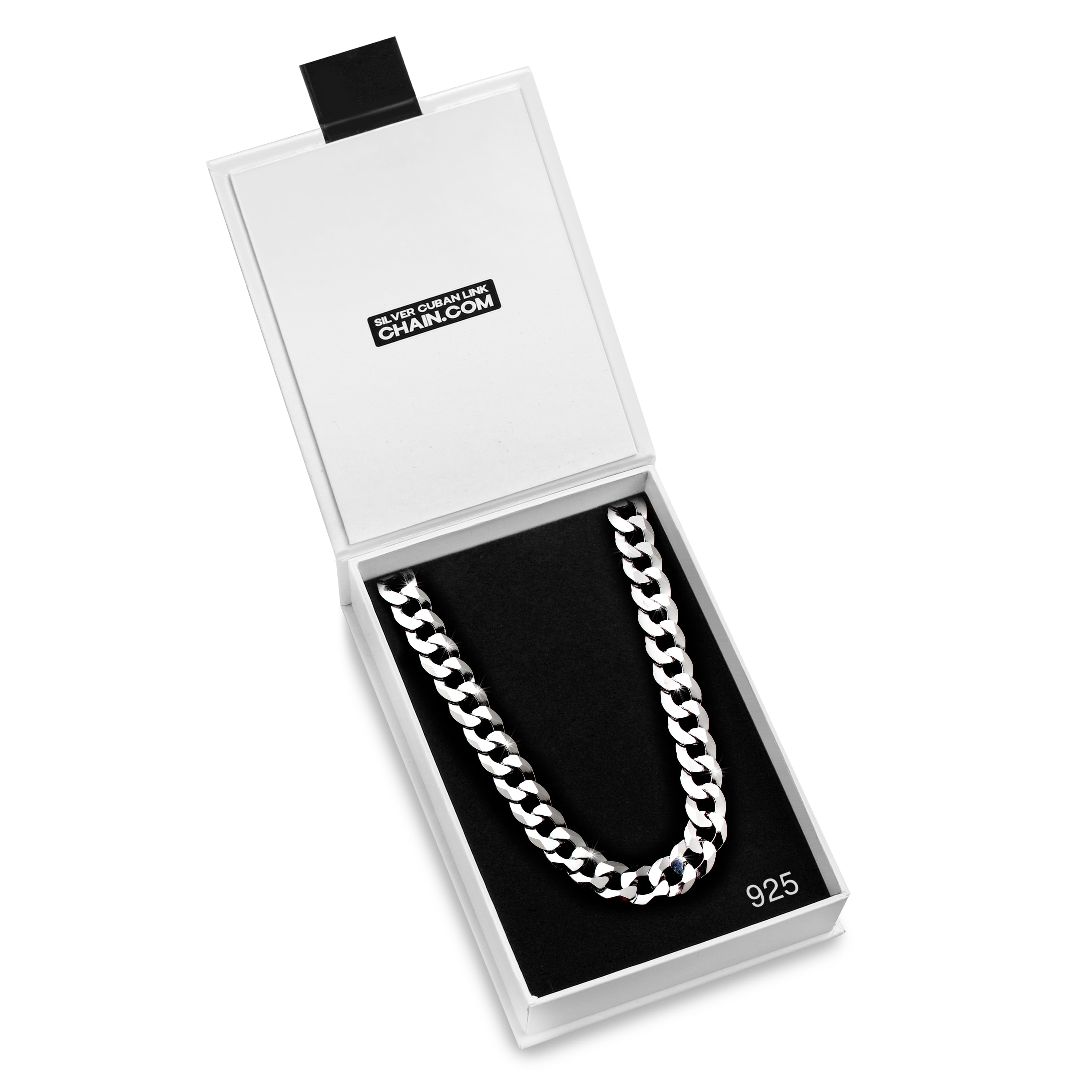 12mm-Flat-Cuban-Link-Chain-Rhodium-d 12mm Flat Cuban Link Chain Rhodium d