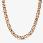 15mm Iced-Out Cuban Link Chain Yellow Gold - a