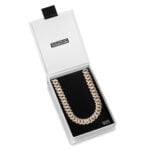 15mm Iced Out Cuban Link Chain Yellow Gold e