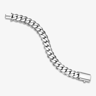 15mm Premium Cuban Link Snap Clasp Bracelet - a