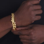 15mm Premium Cuban Link Snap Clasp Bracelet yellow gold c