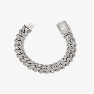 15mm iced out cuban link bracelet - a