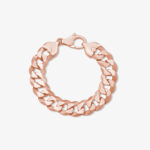 16mm Flat Cuban Link Bracelet Rose Gold - a