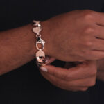 16mm Flat Cuban Link Bracelet Rose Gold c