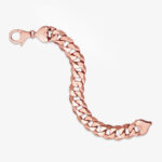 16mm Flat Cuban Link Bracelet Rose Gold d