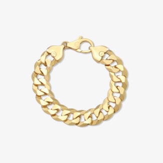 16mm Flat Cuban Link Bracelet Yellow Gold - a