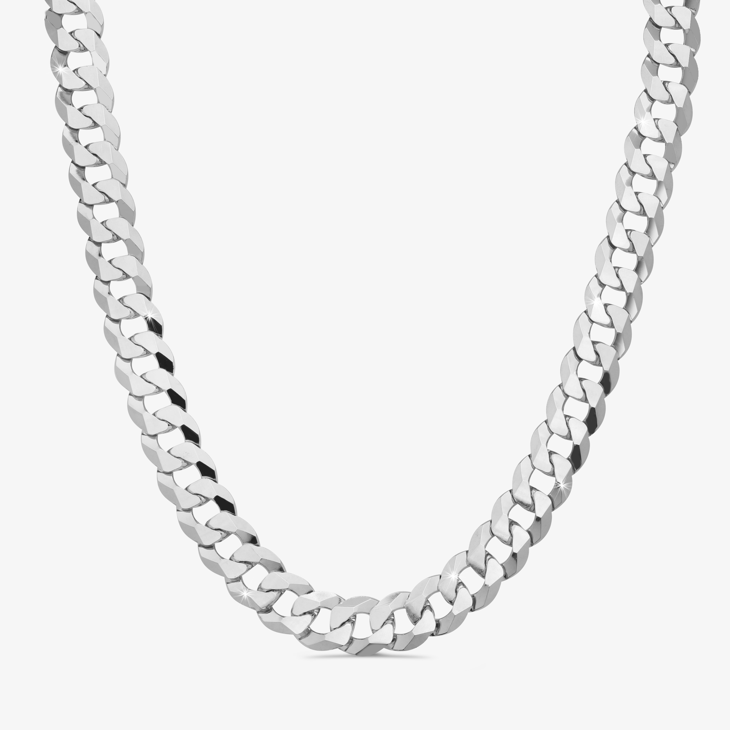16mm-Flat-Cuban-Link-Chain-Rhodium-a 16mm Flat Cuban Link Chain Rhodium - a