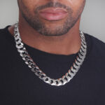 16mm Flat Cuban Link Chain Rhodium b