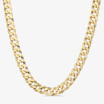 16mm Flat Cuban Link Chain Yellow Gold - a