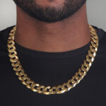 16mm Flat Cuban Link Chain Yellow Gold b