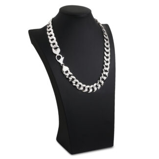 16mm Flat Cuban Link Diamond Cut Chain - a