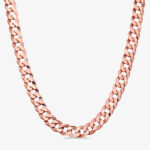 16mm Italian Sterling Silver Flat Cuban Chain 18kt rose gold - a