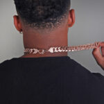 16mm Italian Sterling Silver Flat Cuban Chain 18kt rose gold c
