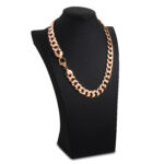 16mm Italian Sterling Silver Flat Cuban Chain 18kt rose gold d