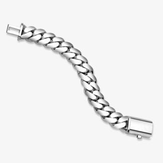 20mm Premium Cuban Link Snap Clasp Bracelet - a