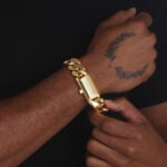 20mm Premium Cuban Link Snap Clasp Bracelet yellow gold c