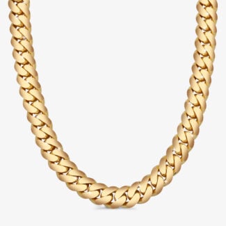 20mm Premium Cuban Link Snap Clasp Chain 18KT Yellow Gold - a