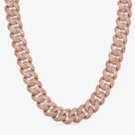 23mm Iced-Out Cuban Link Chain Rose Gold - a