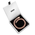 23mm Iced Out Cuban Link Chain Rose Gold c