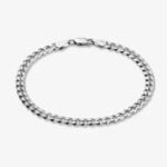 5mm Flat Cuban Link Bracelet Rhodium a