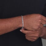 5mm Flat Cuban Link Bracelet Rhodium c 1