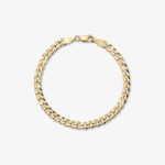 5mm Flat Cuban Link Bracelet Yellow Gold - a