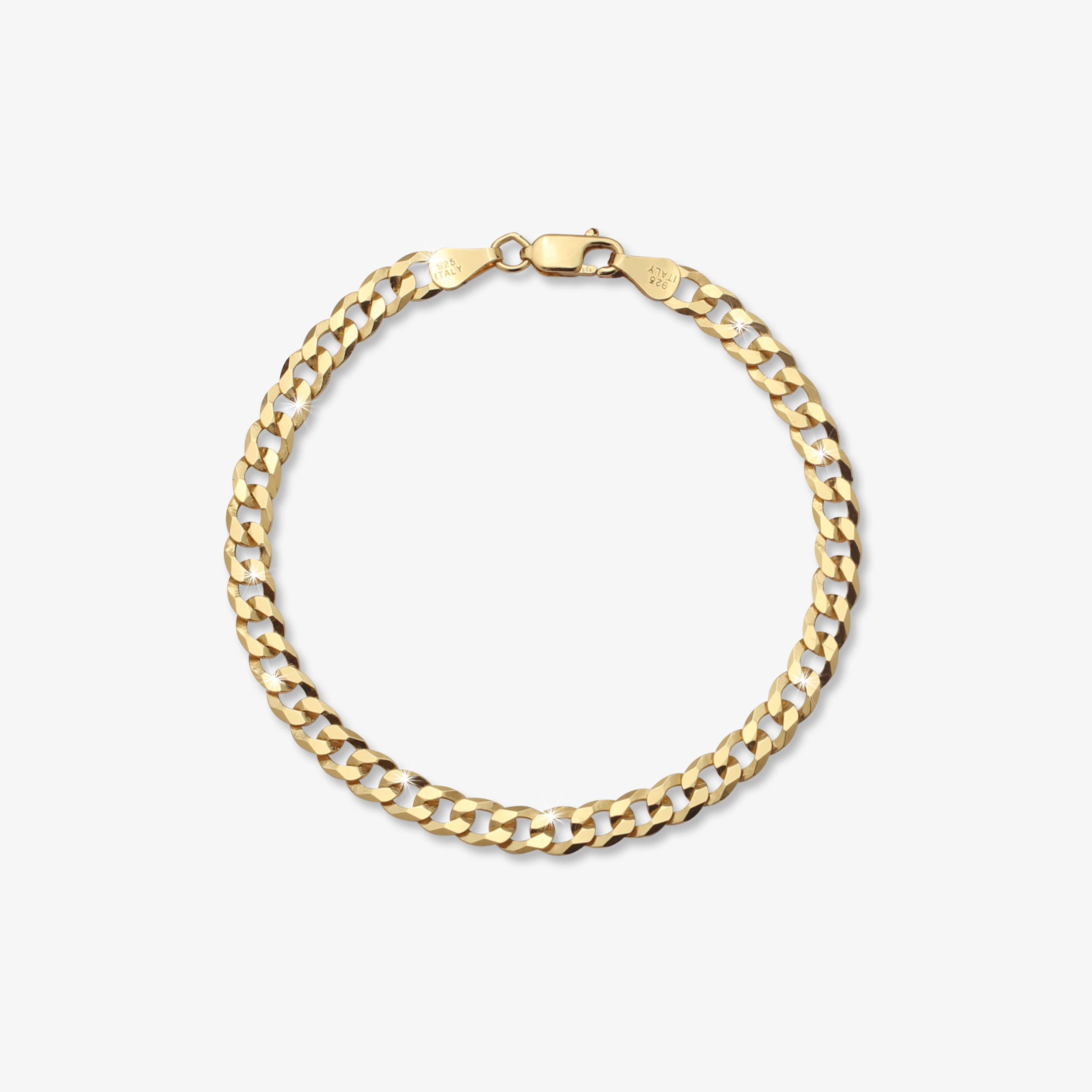 5mm-Flat-Cuban-Link-Bracelet-Yellow-Gold-a 5mm Flat Cuban Link Bracelet Yellow Gold - a