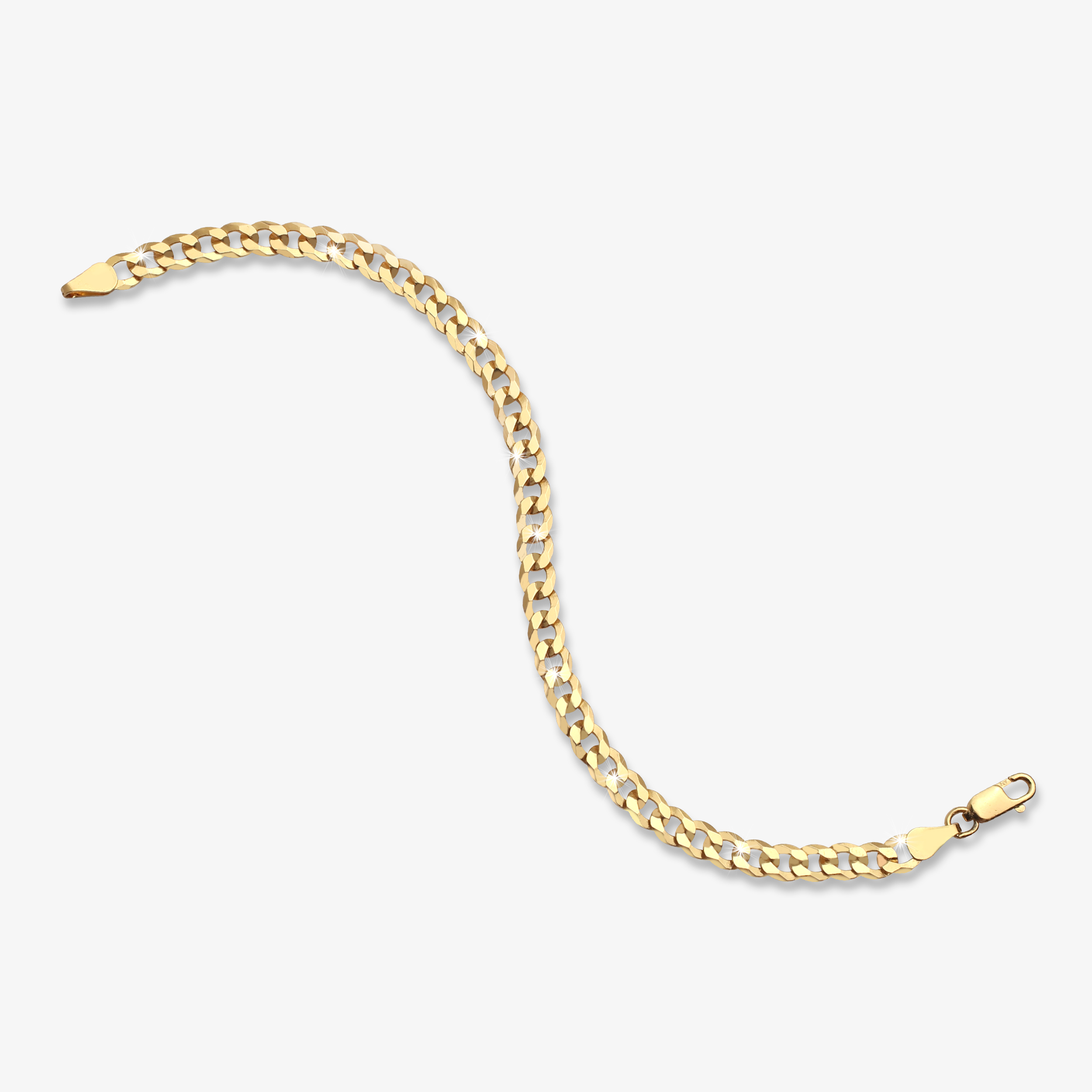 5mm-Flat-Cuban-Link-Bracelet-Yellow-Gold-d 5mm Flat Cuban Link Bracelet Yellow Gold d