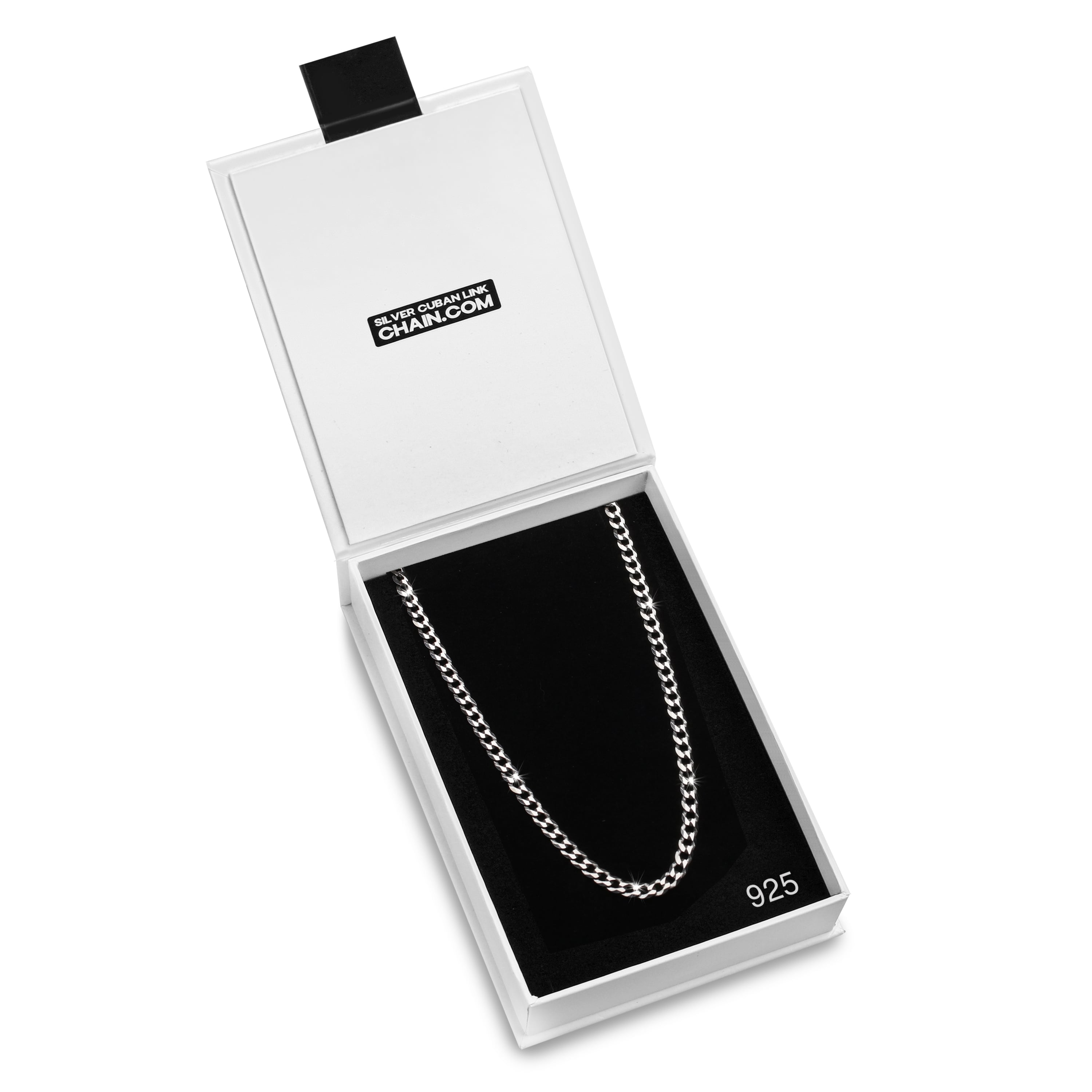 5mm-Flat-Cuban-Link-Chain-Rhodium-c 5mm Flat Cuban Link Chain Rhodium c