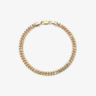 5mm Miami Cuban Lobster Clasp Bracelet Yellow Gold - a1