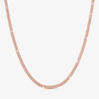 6mm Iced Out Cuban Link Chain Rose Gold - a