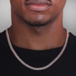 6mm Iced Out Cuban Link Chain Rose Gold b