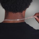 6mm Iced Out Cuban Link Chain Rose Gold c
