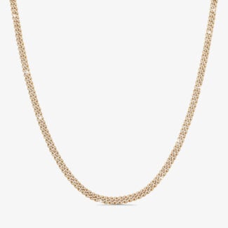 6mm Iced-Out Cuban Link Chain Yellow Gold - a