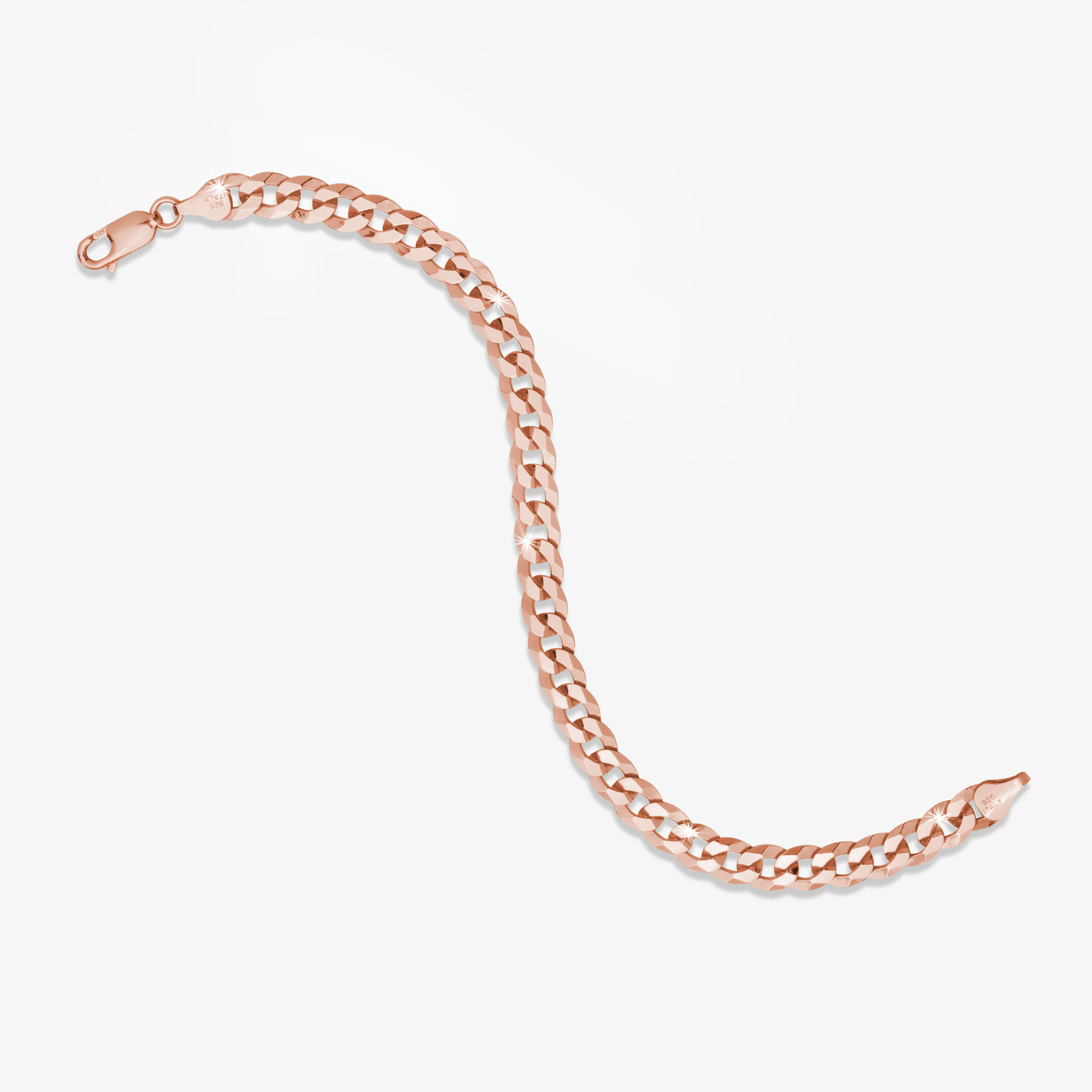 7mm-Flat-Cuban-Link-Bracelet-Rose-Gold-c 7mm Flat Cuban Link Bracelet Rose Gold c